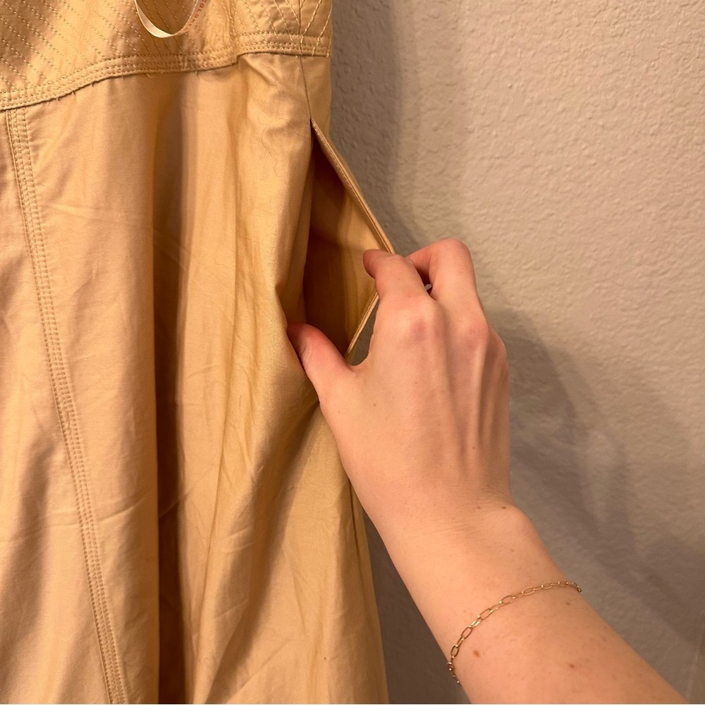 Farm Rio Skirt NWT Khaki Topstitching Yoke Organic Cotton‎ Maxi Skirt. Size XL - Picture 10 of 10